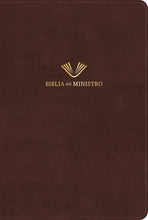 Cargar imagen en el visor de la galería, BIBLIA REINA VALERA DEL 1960 DEL MINISTRO EDICIÓN AMPLIADA NEGRO PIEL FABRICADA
