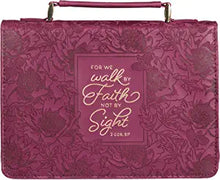 Cargar imagen en el visor de la galería, BIBLE COVER FASHION RUBY WALK BY FAITH 2 CORINTHIANS 5:7
