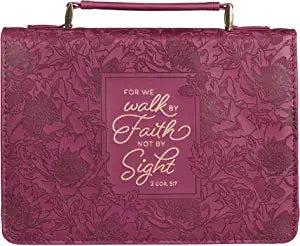 BIBLE COVER FASHION RUBY WALK BY FAITH 2 CORINTHIANS 5:7