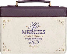 Cargar imagen en el visor de la galería, BIBLE COVER PURPLE- HIS MERCIES ARE NEW EVERY MORNING LAMENTATIONS 3: 22-23
