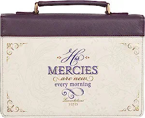 BIBLE COVER PURPLE- HIS MERCIES ARE NEW EVERY MORNING LAMENTATIONS 3: 22-23