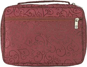 BIBLE COVER LOVE THE LORD JACQUARD X LARGE BURGUNDY