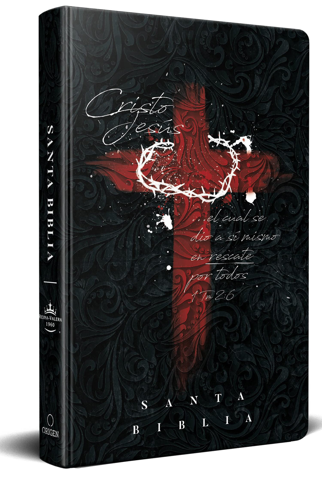 BIBLIA REINA VALERA 1960 TAPA DURA CRUZ CON CORONA- LETRA GRANDE TAMAÑO MANUAL FONT 10. 5