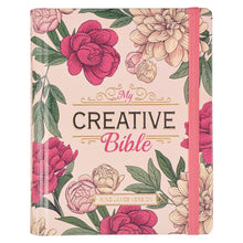 Cargar imagen en el visor de la galería, MY CREATIVE BIBLE KING JAMES VERSION- ROSE PINK FLORAL FAUX LEATHER HARDCOVER KJV
