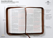 Cargar imagen en el visor de la galería, RVR60 BIBLIA TAMAÑO GRANDE LETRA GRANDE PIEL CANELA CON CREMALLERA
