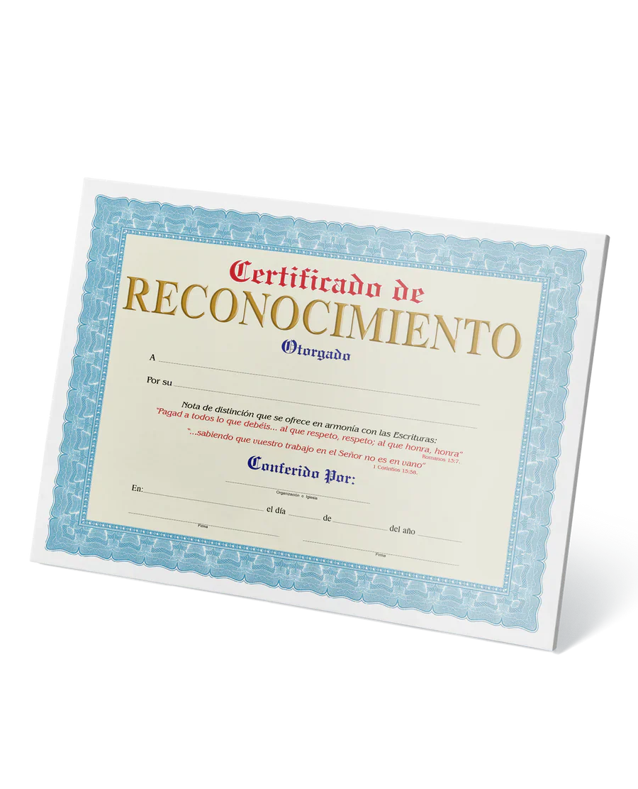 CERTIFICADO DE RECONOCIMIENTO SENDA DE VIDA PQTE 15