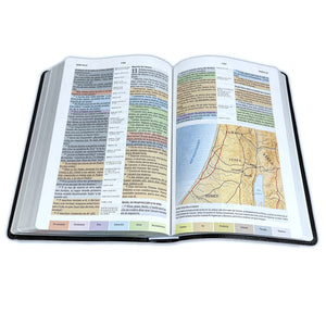 REINA VALERA 1960 BIBLIA DE ESTUDIO  ARCOIRIS NEGRO SIMIL PIEL