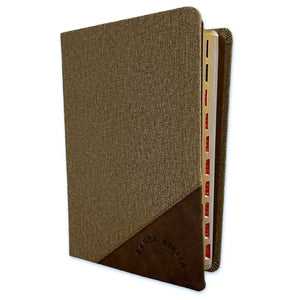 BIBLIA REINA VALERA 1960- CAFÉ DUOTONO TAMAÑO MANUAL LETRA GRANDE CON ÍNDICE