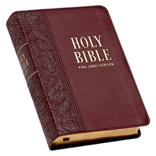 Cargar imagen en el visor de la galería, KJB BIBLE COMPACT LP FAUX LEATHER BROWN  MEDIUM  RED LETTER EDITION
