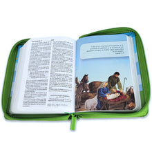 Cargar imagen en el visor de la galería, BIBLIA RVR60 COMPACTA PARA NIÑOS ANIMALES VINILO CON CIERRE
