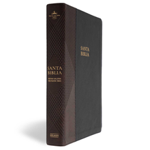 Cargar imagen en el visor de la galería, BIBLIA REINA VALERA 1960 MARRÓN Y NEGRO PIEL FABRICADA LETRA SUPERGIGANTE CON REFERENCIAS

