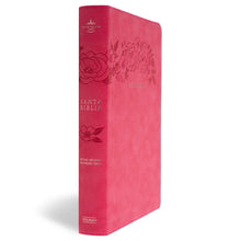 Cargar imagen en el visor de la galería, BIBLIA REINA VALERA 1960 FLORES PIEL ROSADA FABRICADA LETRA SUPER GIGANTE CON REFERENCIAS
