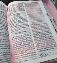 Cargar imagen en el visor de la galería, RV1960 SANTA BIBLIA REINA VALERA- BOHO ROSA ÍNDICE Y ZIPPER
