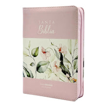Cargar imagen en el visor de la galería, RV1960 SANTA BIBLIA REINA VALERA- BOHO ROSA ÍNDICE Y ZIPPER

