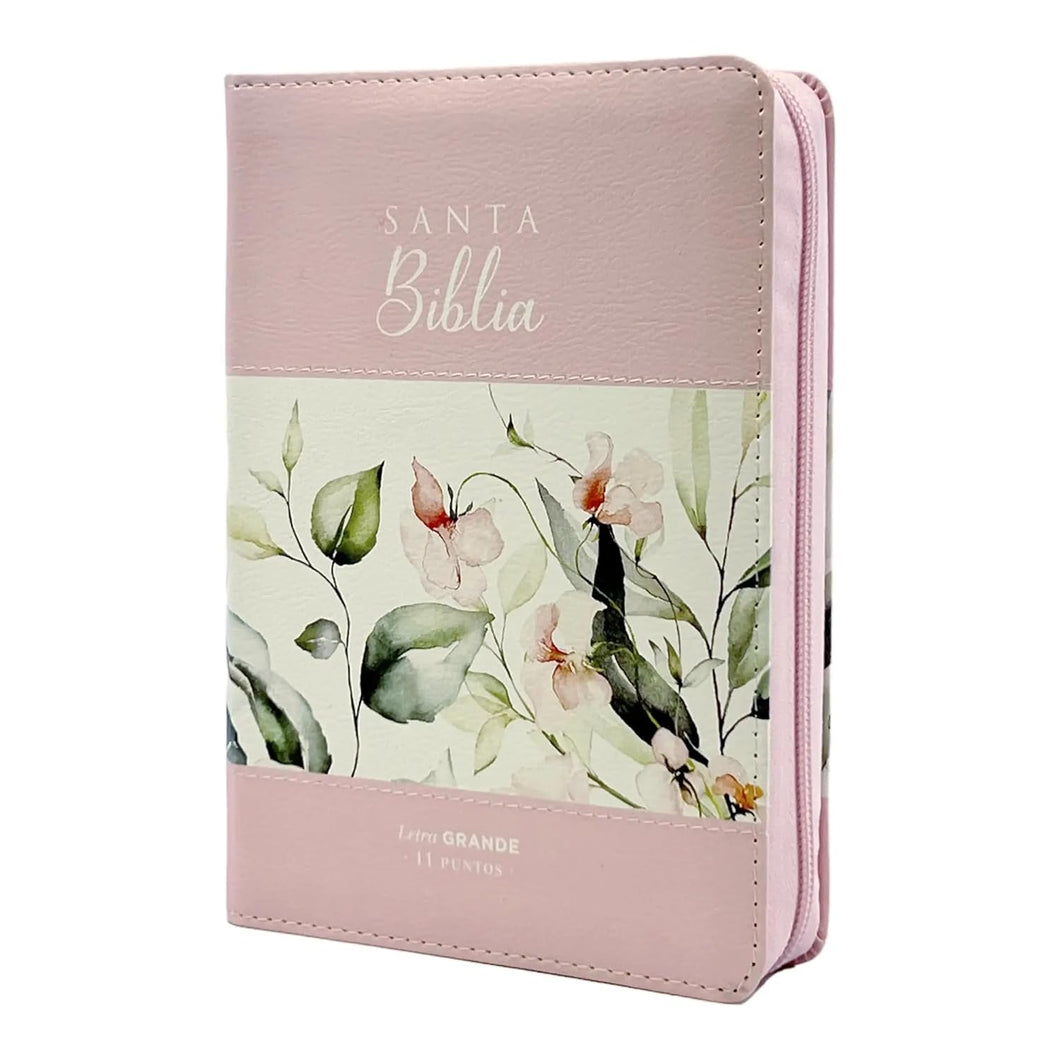 RV1960 SANTA BIBLIA REINA VALERA- BOHO ROSA ÍNDICE Y ZIPPER