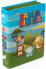 Cargar imagen en el visor de la galería, BIBLIA RVR60 COMPACTA PARA NIÑOS ANIMALES VINILO CON CIERRE
