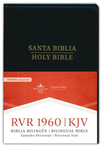 BIBLIA REINA VALERA 1960 & KING JAMES VERSION BILINGUE- TAMAÑO PERSONAL NEGRO IMITACIÓN PIEL