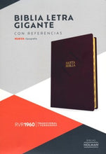 Cargar imagen en el visor de la galería, BIBLIA REINA VALERA 1960 PIEL FABRICADA- LETRA GIGANTE CON REFERENCIAS
