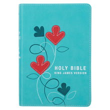 Cargar imagen en el visor de la galería, KJV BIBLE TURQUOISE FAUX LEATHER COMPACT
