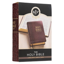 Cargar imagen en el visor de la galería, KJB BIBLE COMPACT LP FAUX LEATHER BROWN  MEDIUM  RED LETTER EDITION
