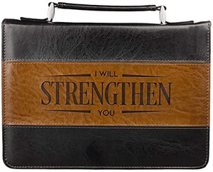 COVER BIBLIA CLASSIC- I WILL STRENGTHEN YOU- BLACK BROWN