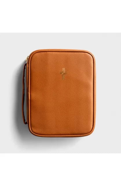 BIBLE COVER CROSS BROWN