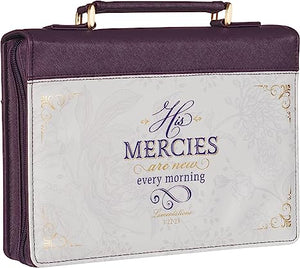 BIBLE COVER PURPLE- HIS MERCIES ARE NEW EVERY MORNING LAMENTATIONS 3: 22-23