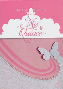 BIBLIA MI SANTA BIBLIA MIS QUINCE- REINA VALERA 1960 ROSA Y BLANCO SIMIL PIEL