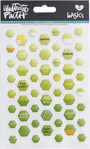 BIBLE JOURNALING EXPOXY STICKERS MINI HEXIES MIX 53 PIECES