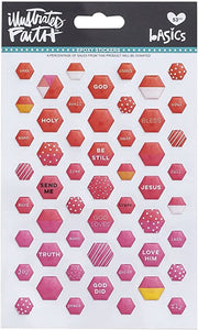 BIBLE JOURNALING EXPOXY STICKERS MINI HEXIES MIX 53 PIECES