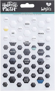 BIBLE JOURNALING EXPOXY STICKERS MINI HEXIES MIX 53 PIECES