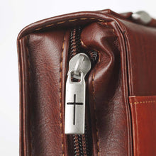 Cargar imagen en el visor de la galería, JOHN 3:16 TWO TONE BROWN FAUX LEATHER WITH CROSS COVER
