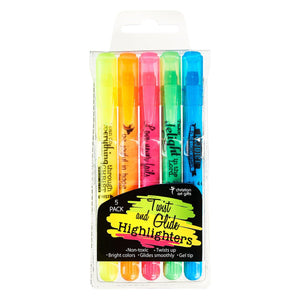 TWIST AND GUIDE HIGHLIGHTERS 5 PACK