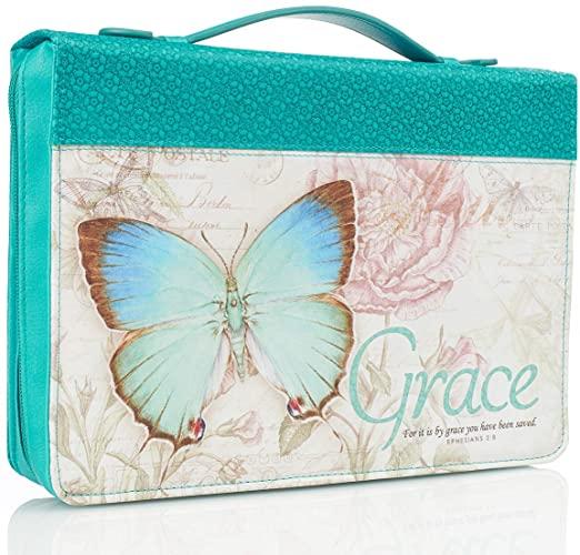 COVER GRACE BUTTERFLY BLESSINGS TEAL FAUX LEATHER FASHION