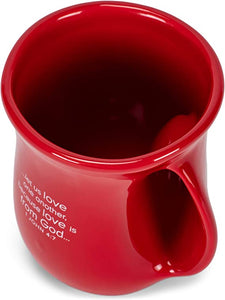 TAZA DE CERAMICA HANDWARMER MUG LOVED RED 1 JOHN 4:7