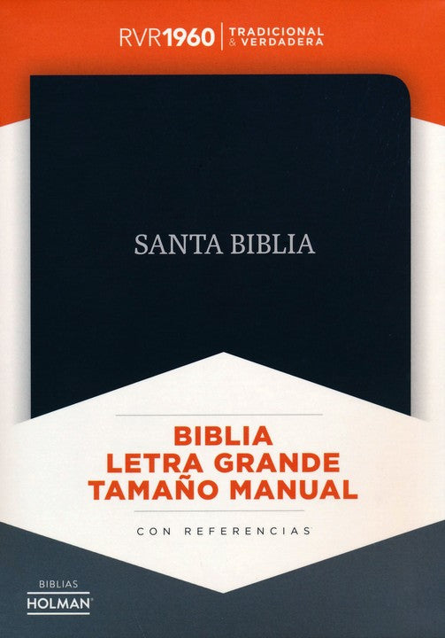 RVR60 BIBLIA LETRA GRANDE TAMAÑO MANUAL- PIEL FABRICADA NEGRA- ÍNDICE