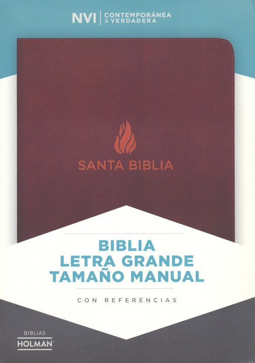 NVI BIBLIA LETRA GRANDE- TAMAÑO MANUAL PIEL FABRICADA- BROWN