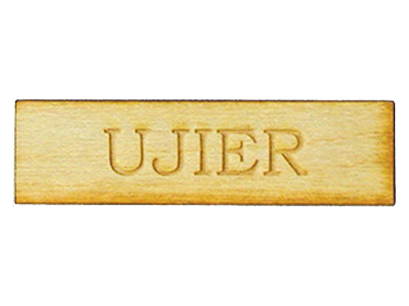 BADGE UJIER MADERA PRENDEDOR