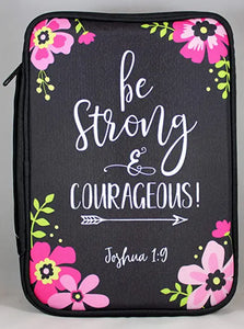 BIBLE COVER BE STRONG BLACK