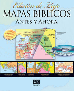 MAPAS BÍBLICOS ANTES Y AHORA- EDICIÓN DE LUJO AZUL DE CARPETA DURA CON ESPIRAL