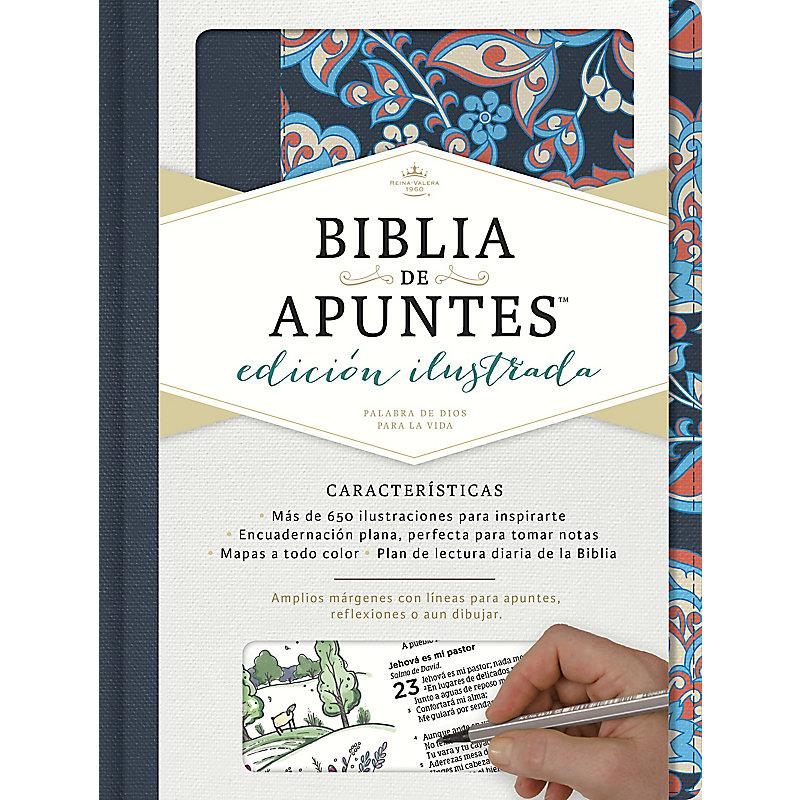 RVR1960 BIBLIA DE APUNTES EDICIÓN ILUSTRADA TELA EN AZUL