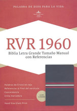 Cargar imagen en el visor de la galería, BIBLIA RV60 LETRA GRANDE TAMAÑO CON REFERENCIA - AZUL MARINO CON CIERRE
