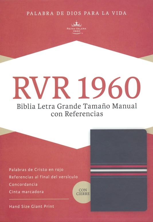 BIBLIA RV60 LETRA GRANDE TAMAÑO CON REFERENCIA - AZUL MARINO CON CIERRE
