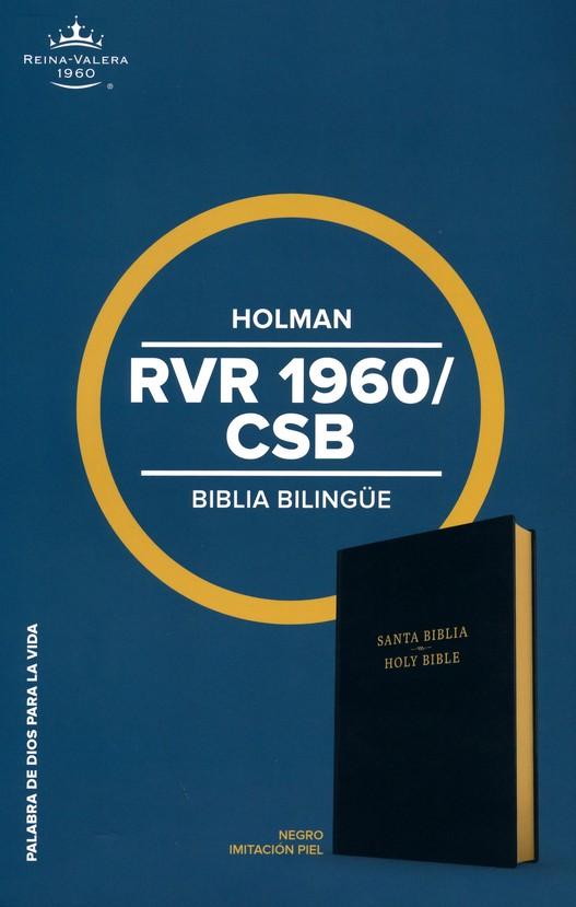 RVR1960 CSB- BIBLIA BILINGUE NEGRO IMITACIÓN PIEL