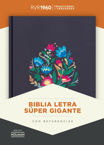RVR60 BIBLIA LETRA SUPER GIGANTE BORDADO SOBRE TELA CON ÍNDICE TAPA DURA