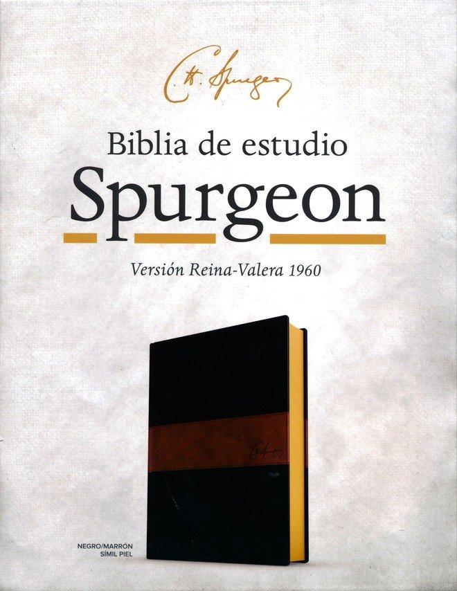 BIBLIA DE ESTUDIO SPURGEON NEGRO MARRÓN SIMIL PIEL  DUO TONE
