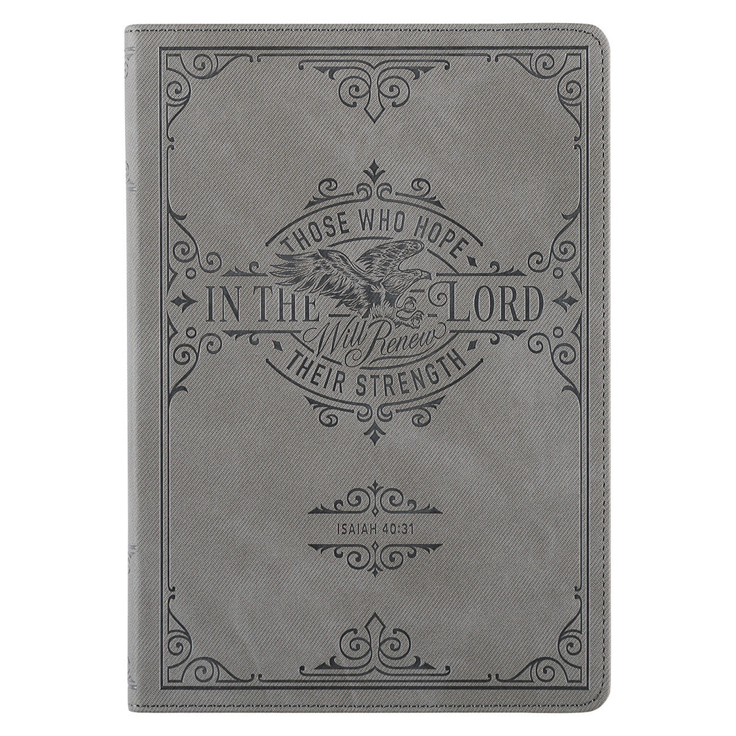 JOURNAL HOPE IN THE LORD GRAY FAUX LEATHER CLASSIC JOURNAL
