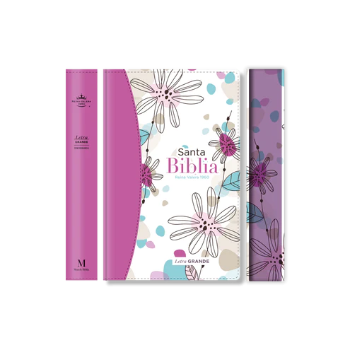 SANTA BIBLIA REINA VALERA 1960-  LETRA GRANDE FONT 12- PASTA FLEXIBLE MULTIFLORAL