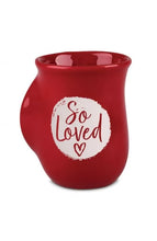 Cargar imagen en el visor de la galería, TAZA DE CERAMICA HANDWARMER MUG LOVED RED 1 JOHN 4:7
